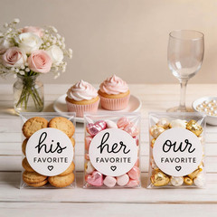 Wedding Favor Sticker Set with Self-Adhesive Bags, 90 Pcs, 1.6 Inch