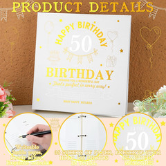 50Th Birthday Guest Set Memory DIY Photo Album with Writing Message 4X6 Inch Ph