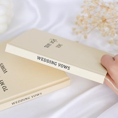 AKONEGE Wedding Vow Books His and Hers – Set of 2 Linen 5.87″ x 5.16″, Cream