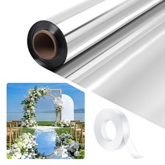 Silver Mirror Rug Aisle Runner Reflective Carpet Party Decor 3.3 X 32.8 Ft