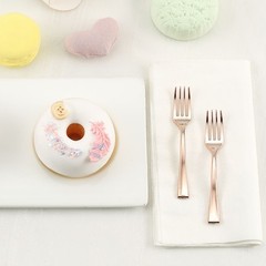 4″ long Rose Gold Appetizer Forks Wedding Dinner Party Home Disposable Tableware