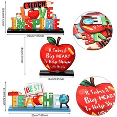 Jetec 3 Pack Teacher Appreciation Table 7.36 inches x 7.87 inches, Multicolor