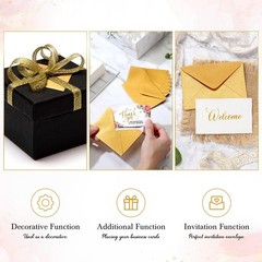 Yahenda 200 Count Mini Gift Card Envelopes Bulk 4 x 2.7 inches, Gold,Black