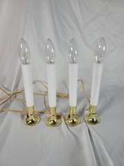 4 Pack 9″ Electric Window Candle Lights with Base, 5FT Cord Flameless Candles