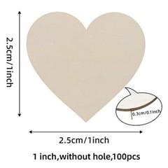 100Pcs 1″ Wooden Hearts for Crafts, Small Wood Hearts Cutout 1 Inch (100 Pcs)