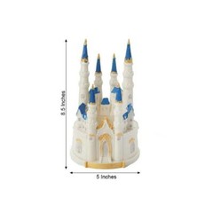 8.5″ White and Blue Princess Castle CAKE TOPPER Baby Shower Party Decorations