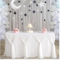 Soft White Tulle Table Skirt for Special Occasions