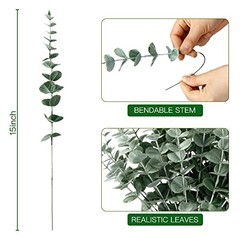 36pcs Artificial Eucalyptus Leaves Decor – Faux Eucalyptus Stems