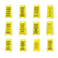12 pcs Office Note Holder Clips, Mini Acrylic Yellow Caution Desk