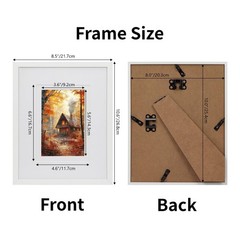 8×10 White Picture Frame with Double White Mat 4 Pack, 8 by 10 Family Wedding…