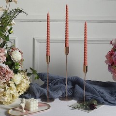 DUSTY ROSE 12 Spiral 11″ Long Unscented Premium Wax Taper CANDLES Party