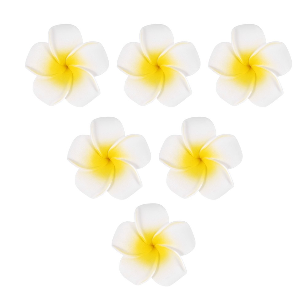 100Pcs White Foam Hawaiian Frangipani Artificial Plumeria Flower Petals 9547