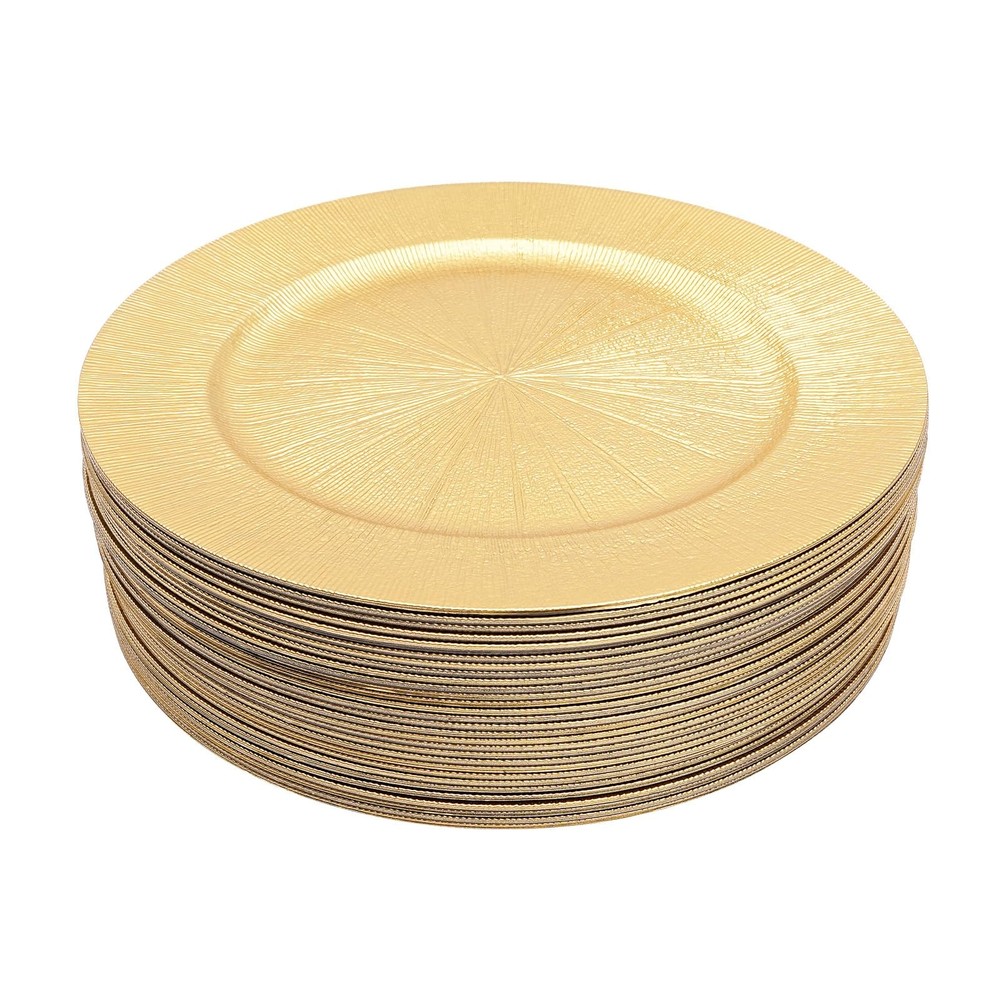 50Pcs Gold Charger Plates Set 13in Round Plates for Wedding Party Decor