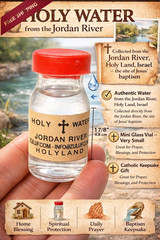 Holy Water From The Jordan River In 1 7/8 Inch Glass Vial 10 Ounces, Multi