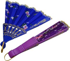 10pcs Floral Folding Hand Fan Vintage Retro Silk Handheld Fans Multicoloured
