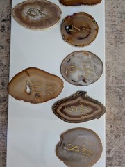 Agate Wedding Table Numbers Set Polished Finish Mixed Colors Centerpiece