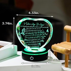 Crystal Heart Anniversary Gift with LED Base