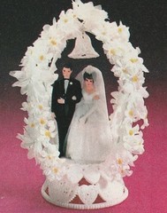 New Vintage Wilton Petite «Moonlit Show» , black tux Wedding CakeTop, 104-6239