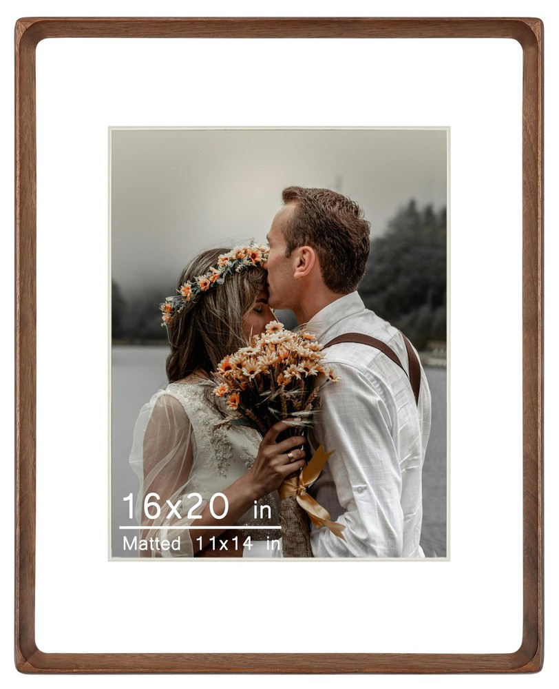 16×20 Picture Frame, Display Photos 11×14 with Mat or 16×20 without Mat, Made…
