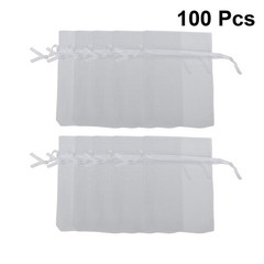 100 Pcs Organza Drawstring Gift Bags Wedding Favor Jewellery Pouches