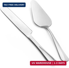 2-Piece Premium Cake Cutting Set, Exquisite Knife and Server with Serrated Desig