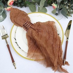 5 Taupe Cheesecloth Gauze Cotton Dinner Table 24″ x 19″ (Set of 5),