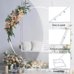 Heavy-D WHITE METAL ARCH for Wedding Party Bridal Prom Garden Floral Decoration