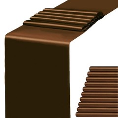 Satin Brown Table Runners 10 Pack 12 x 108 Inches 12×108 inches,