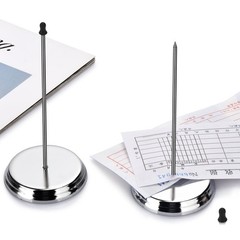 2PCS Receipt Holder Spike, Bill Fork, Check Spindle, Ticket Stabber Silver