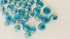 30 Lb Flat Glass Marbles/Pebbles for Vase Filler Etc (Ice Blue 0.65″ ~2700PCs)