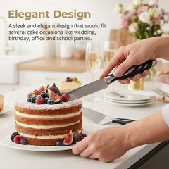 LUSHIG Wedding Cake Knife and Server Set, Stainless Steel Cake Serving Set wi…