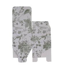 25 WHITE SAGE GREEN Square 3″ x 3″ Favor BOXES Floral Printed Candy Holders