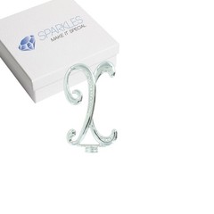 Rhinestone X Cake Topper Monogram Birthday Wedding Diamond Silver Crystal 4″