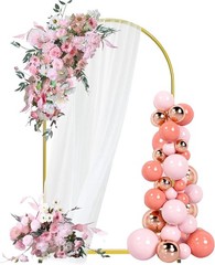 6FT Arch Backdrop Stand, Gold Metal Arch Stand Backdrop Ideal for Weddings