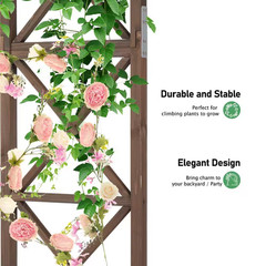 79 In. X 61 In. Wooden Garden Arbor, Wedding Arch, Arch Backdrop Stand for Cerem