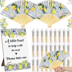 51 Pcs Wedding Favors Guests Bulk 25 Wedding Foldable Hand Fans Eucalyptus