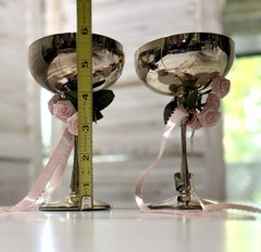 Vintage International Silver Co. Bridal Set Goblets And Cake Knife 1990