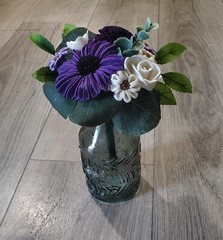 Budget Friendly Purple Wedding Centerpieces for Jars Sola Wood Flower Bouquets