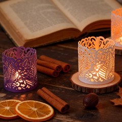 25Pcs Candle Wraps Decorate Tea Light Wrap Leaf Pattern, Reflective Silver
