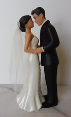 New Bride and Groom Wedding Cake Topper Figure Man Woman Couple Decoration Set
