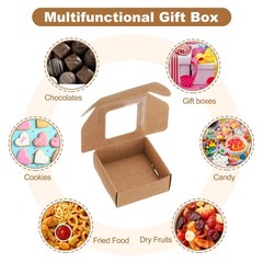16Pcs Kraft Soap Boxes 2.8″ x 2.8″ x 1.2″ Mini Kraft Treat Boxes Light Brown