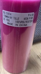Shiny Tulle Meon Pink 25 Yds 100% Polyester