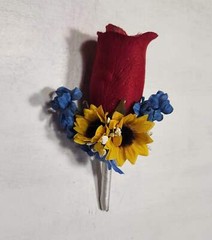 Burgundy Navy Blue White Sunflower Bridal Wedding Bouquet Accessories