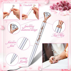 24 Pcs Bridal Shower Gifts for Guests Diamond Pens Rose Golden Crystal Ballpoint