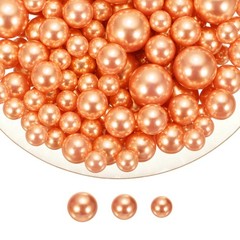 150 Pcs Pearl Bead for Vase Filler, 20/14/10mm Floating Beads(Orange)
