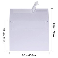 Supla 150 Pcs Bulk A6 Invitation Envelopes in White Peel & Seal Self-Seal 4 3…
