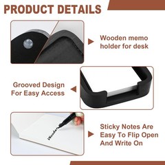 4×6 Memo Paper Holder Organizer for Desk Black 7.1″ x 5.5″ x 1.4″,