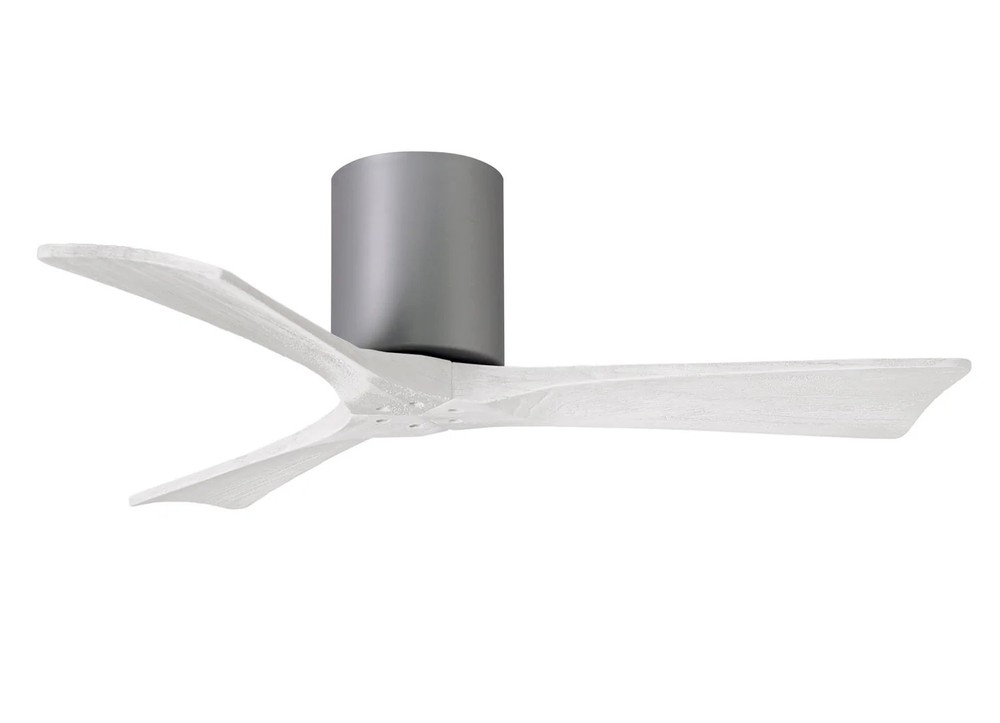 Matthews Fan IR3H-BN-MWH-42 Irene-3H three-blade flush mount paddle fan in Brush