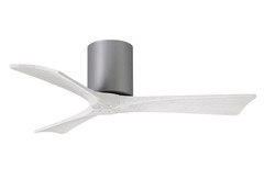 Matthews Fan IR3H-BN-MWH-42 Irene-3H three-blade flush mount paddle fan in Brush