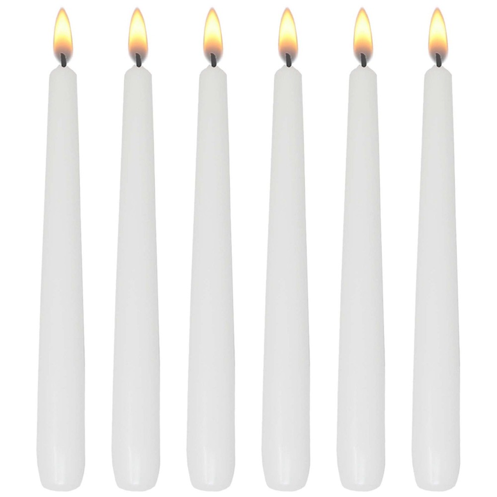 Taper Candles,Tapered Candlesticks – dripless 8 Inch unscented, 6 pack, White